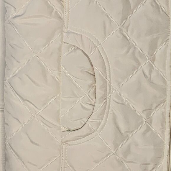 Jane Ashley Vest XL Winter White QuiltedPuffer Front Zip Insulated Relaxed Fit - Picture 9 of 16